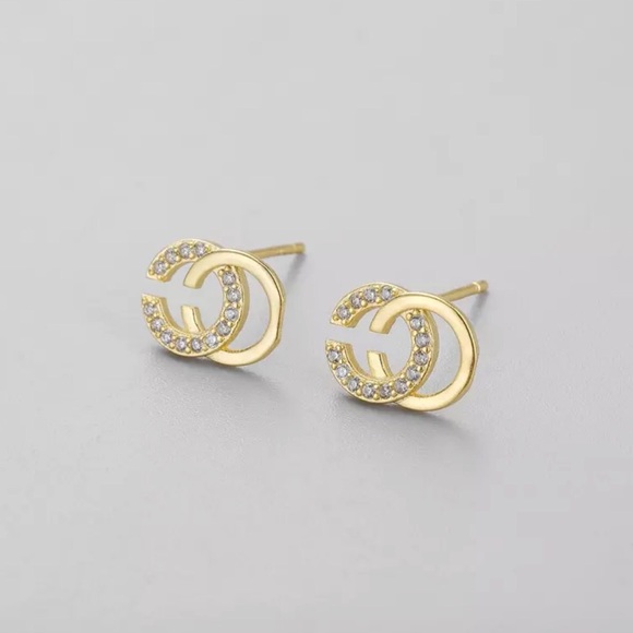 C Initial Sterling CZ Minimalist Stud Earrings! - Picture 3 of 7